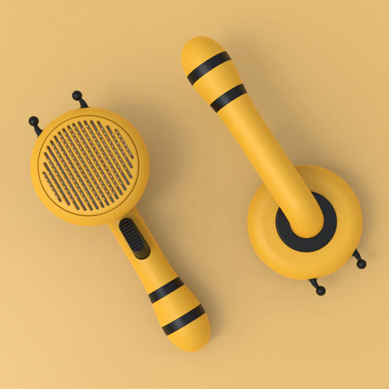Pumpkin Cat Grooming Brush - Effortlessly Remove Loose Fur & Tangles with Self-Cleaning Design