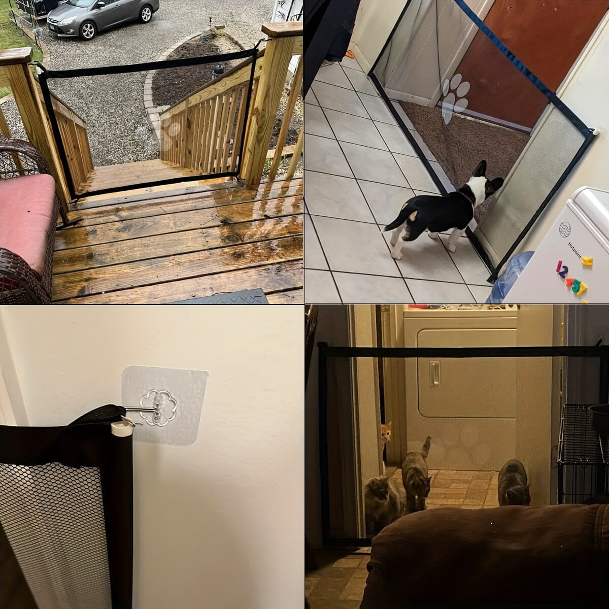 Portable Mesh Pet Safety Gate for Dogs and Cats - Simple No-Drill Installation