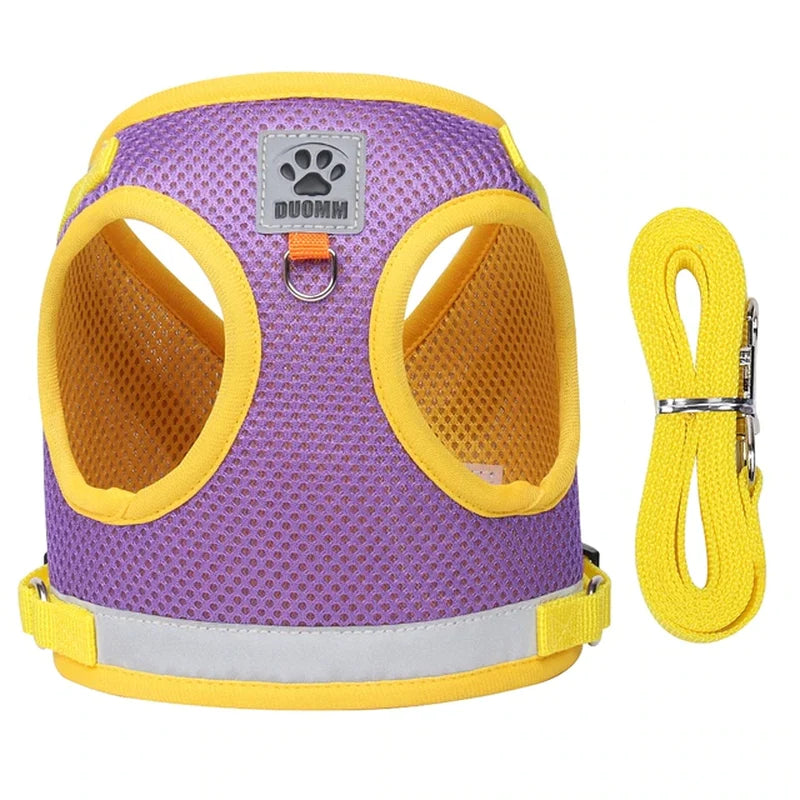 Adjustable Breathable Cat Harness & Leash - Escape Proof Reflective Vest for Kittens and Puppies - Easy Control Pet Clothes