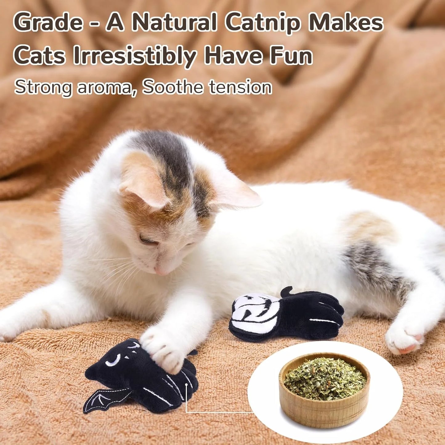 Interactive Crinkly Catnip Toys for Indoor Cats - Safe Chew & Teeth Cleaning Kitten Fun!