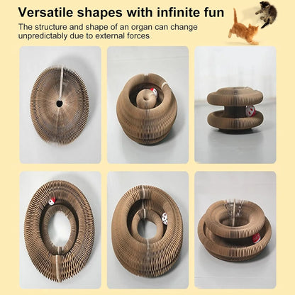 Interactive Kitty Curls Cat Toy - Magic Organ Scratch Pad with Toy Ball for Claw Grinding and Fun!