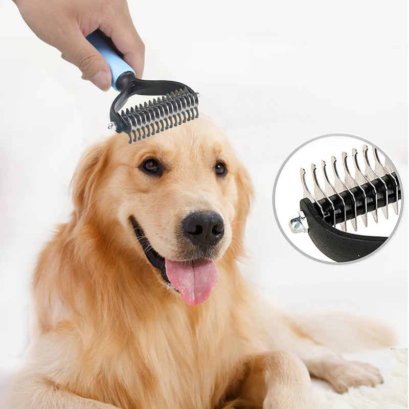 Ultimate Dog and Cat Grooming Brush - Effortlessly Remove Matted Fur from Long, Short, and Curly Hair!