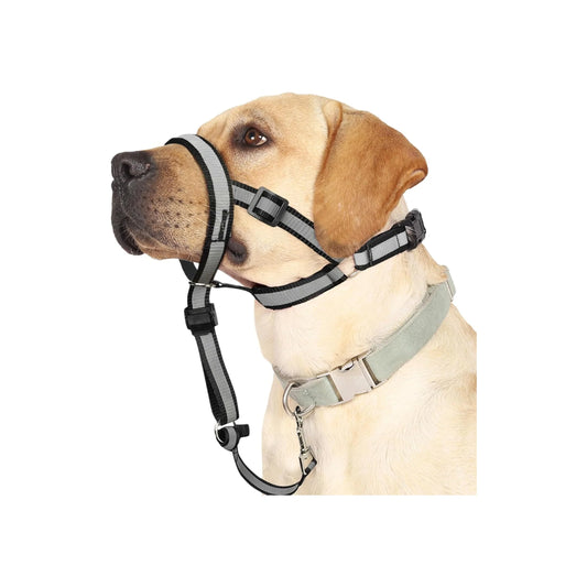 Ultimate No-Pull Reflective Head Collar for Large Dogs - Adjustable Soft Halter & Muzzle Leash for Easy Control on Walks