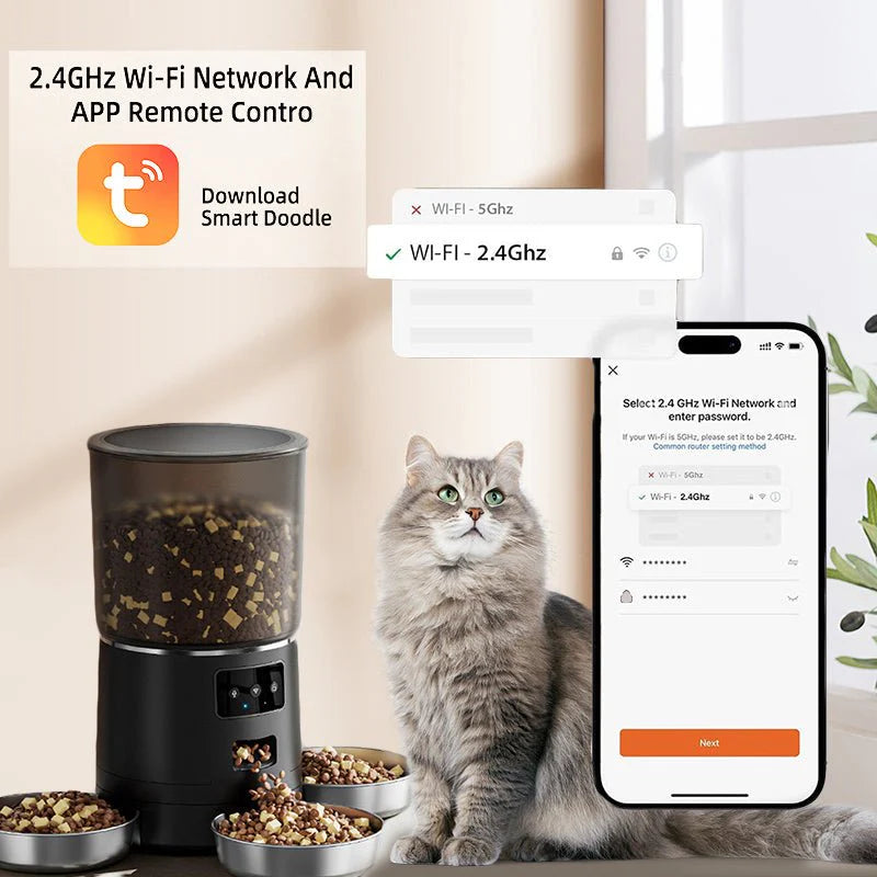 Revolutionary HEYBO Smart Automatic Cat Feeder with 3 Bowls – Control via App for Ultimate Convenience!