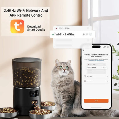 Revolutionary HEYBO Smart Automatic Cat Feeder with 3 Bowls – Control via App for Ultimate Convenience!