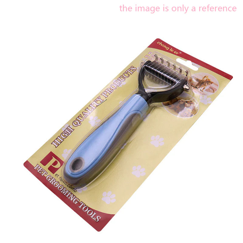 Double-Sided Pet Fur Knot Cutter & Shedding Tool for Dogs and Cats - Essential Grooming Brush