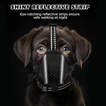 Ultimate Soft Nylon Dog Muzzle - Adjustable, Breathable & Reflective Design for Safe Biting, Barking & Chewing Control - Perfect for Small to Large Dogs, Allows Panting & Drinking