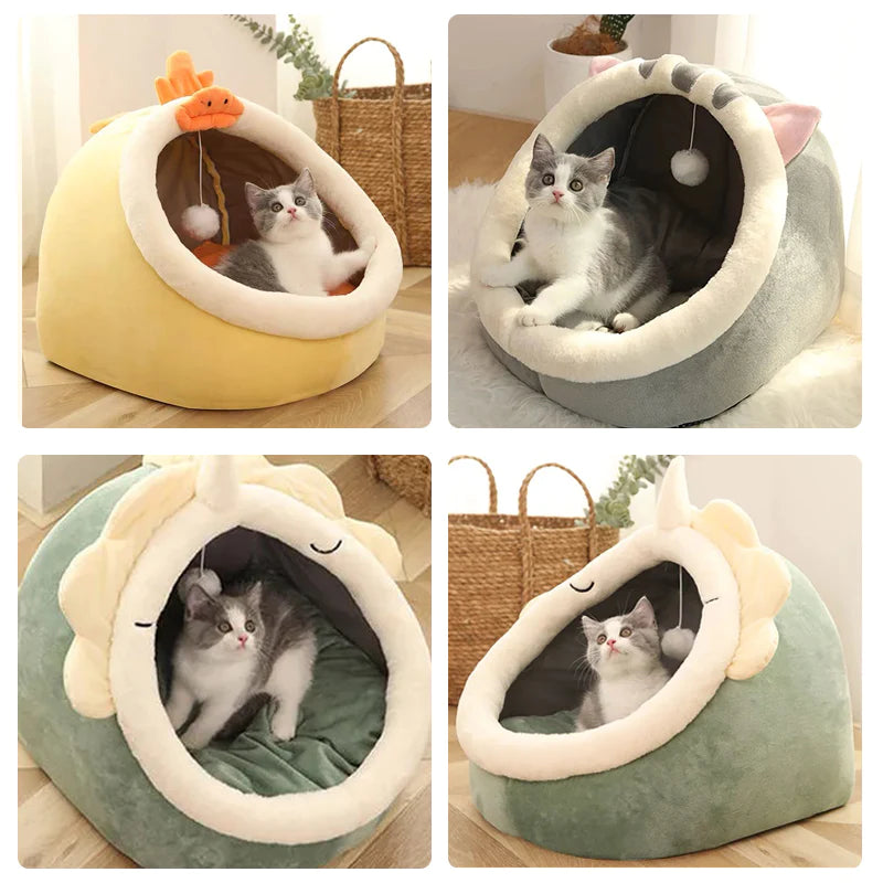 Premium Cozy Cat Bed and Pet Basket - Soft Washable Lounger for Kittens and Small Dogs