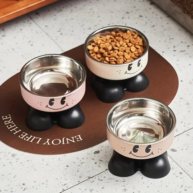 Premium Elevated Stainless Steel Pet Bowls - No Spill Raised Feeder for Dogs and Cats of All Sizes