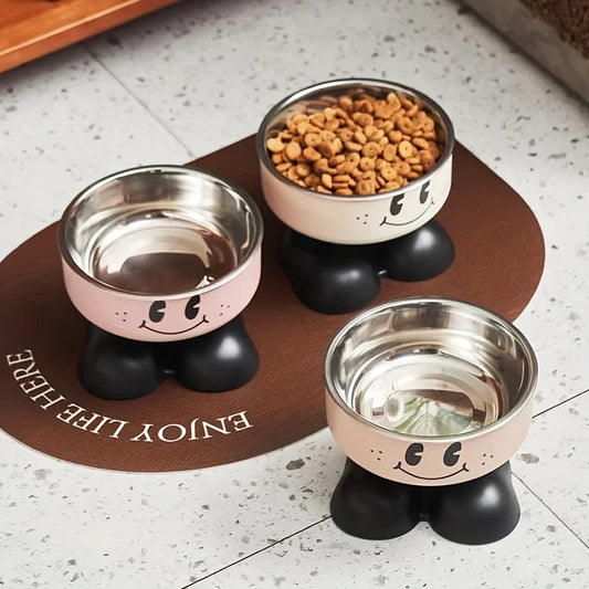 Premium Elevated Stainless Steel Pet Bowls - No Spill Raised Feeder for Dogs and Cats of All Sizes