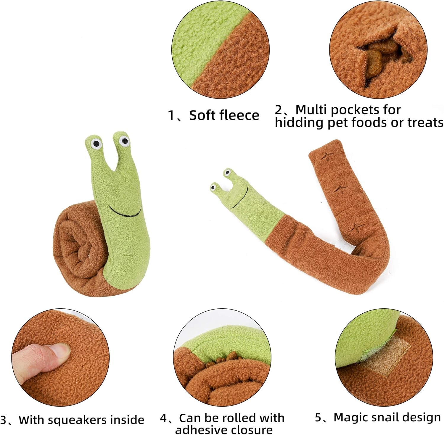 Interactive Pet Snail Plush Toy for Dogs - Sniffing Training & Stress Relief, Perfect for All Sizes!