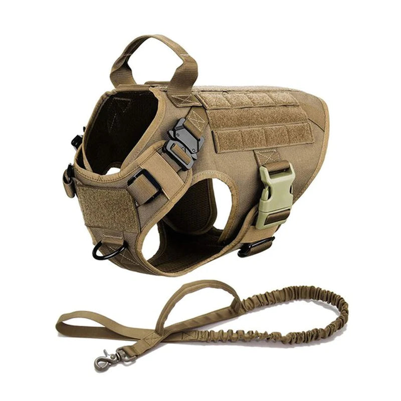 Durable MOLLE Tactical Dog Harness with Metal Buckle - Perfect for German Shepherds, Golden Retrievers, Labradors, and More!