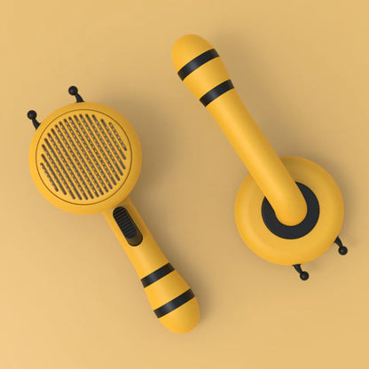 Pumpkin Cat Grooming Brush - Effortlessly Remove Loose Fur & Tangles with Self-Cleaning Design