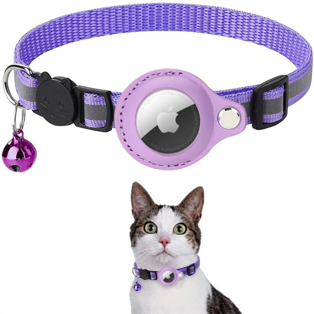 GPS Tracking Collar for Cats with Quick-Release Fastener and Enhanced Nighttime Visibility Reflective Design