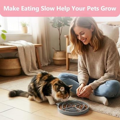 Interactive Silicone Slow Feeder Cat Bowls - 2 Pack for Healthy Eating & Fun Training, Perfect for Puppies and Kittens!