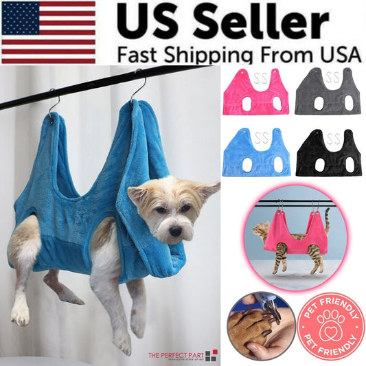 Portable Pet Grooming Hammock Harness for Dogs and Cats - Breathable Grooming Aid