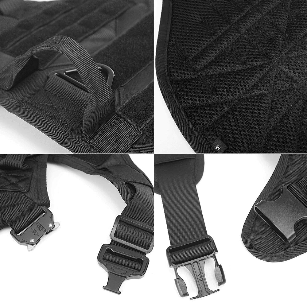 Durable MOLLE Tactical Dog Harness with Metal Buckle - Perfect for German Shepherds, Golden Retrievers, Labradors, and More!