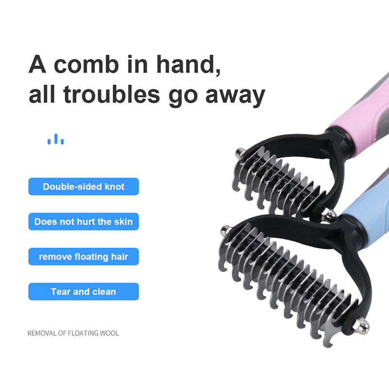Ultimate Dog and Cat Grooming Brush - Effortlessly Remove Matted Fur from Long, Short, and Curly Hair!