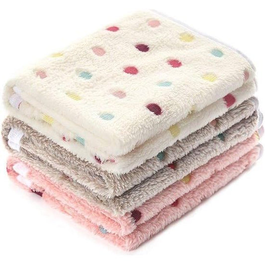 Cozy Coral Velvet Dog Blanket Set – Reversible Fleece Pet Blankets in Adorable Designs, Available in 3 Sizes