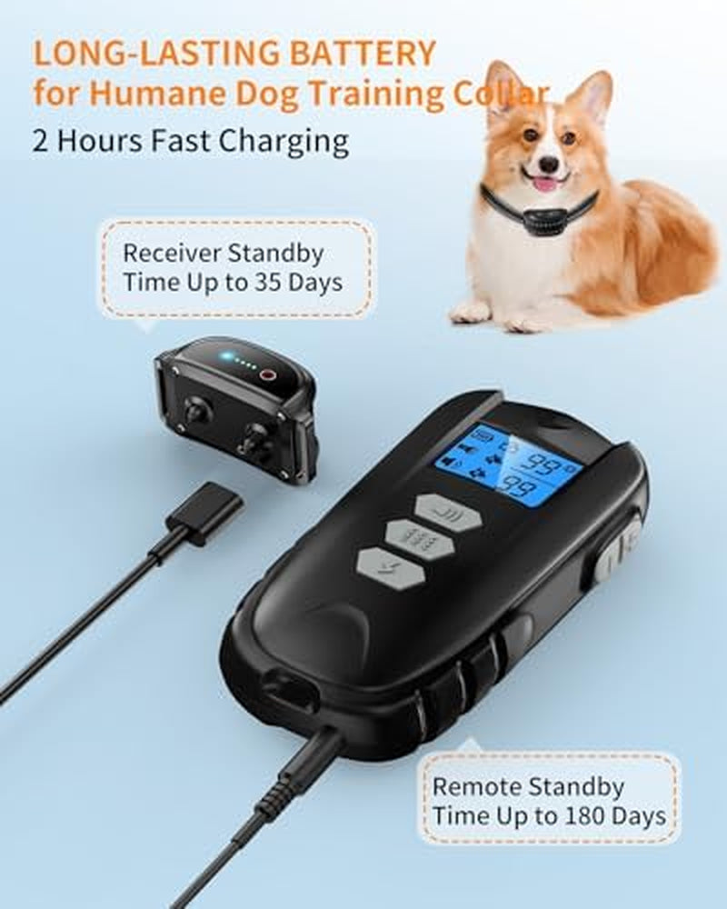 Ultimate Dog Training Collar with Remote – Waterproof Shock Collar for Dogs 10-120 lbs, 2000FT Range, Rechargeable with Beep, Vibration, Shock & Flashlight Modes
