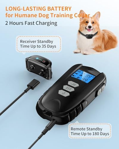 Ultimate Dog Training Collar with Remote – Waterproof Shock Collar for Dogs 10-120 lbs, 2000FT Range, Rechargeable with Beep, Vibration, Shock & Flashlight Modes