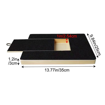 Stress-Free Dog Nail Scratch Board with Treat Drawer - Wooden Grooming Pad for All Breeds