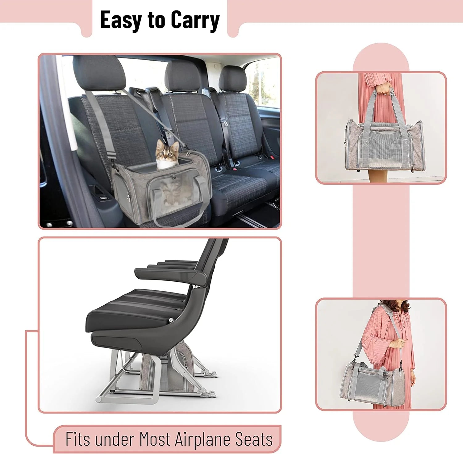 Ultimate Soft-Sided Pet Carrier for Cats and Dogs - Perfect for Travel and Comfort