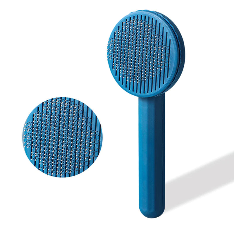 Pumpkin Cat Grooming Brush - Effortlessly Remove Loose Fur & Tangles with Self-Cleaning Design