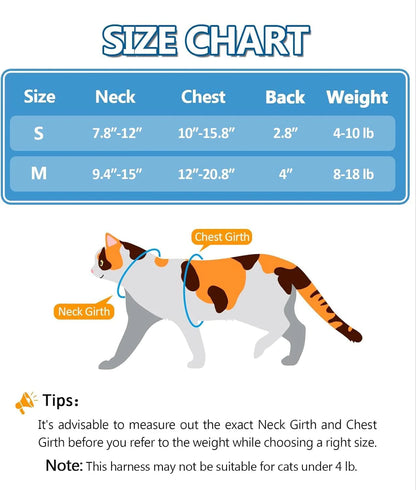 Ultimate Cat Harness and Leash Set - Adjustable, Lightweight, Escape-Proof Comfort for Outdoor Adventures!