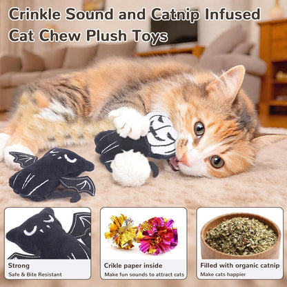 Interactive Crinkly Catnip Toys for Indoor Cats - Safe Chew & Teeth Cleaning Kitten Fun!