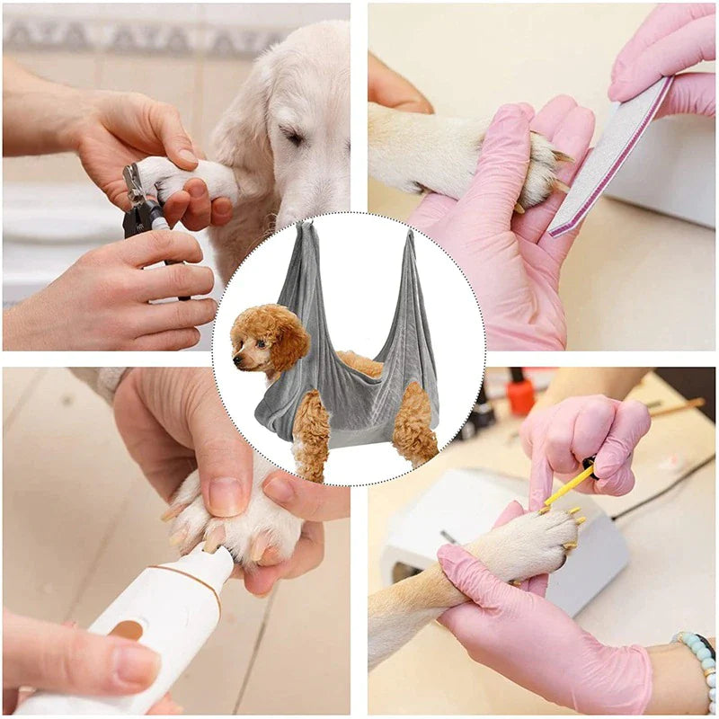 Portable Pet Grooming Hammock Harness for Dogs and Cats - Breathable Grooming Aid