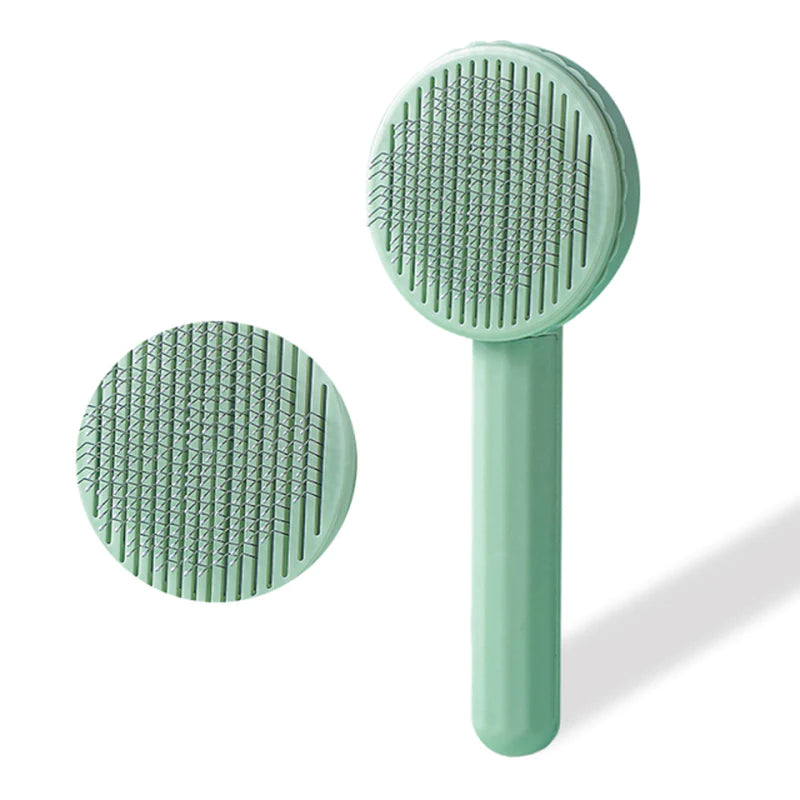Pumpkin Cat Grooming Brush - Effortlessly Remove Loose Fur & Tangles with Self-Cleaning Design