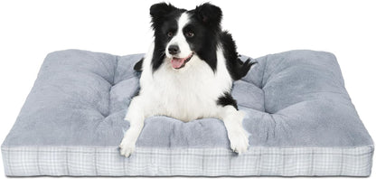 Washable Large Dog Bed with Anti-Slip Bottom - Premium Foam Pet Pad for Crates, Suitable for Large, Medium, and Small Dogs (Grey)