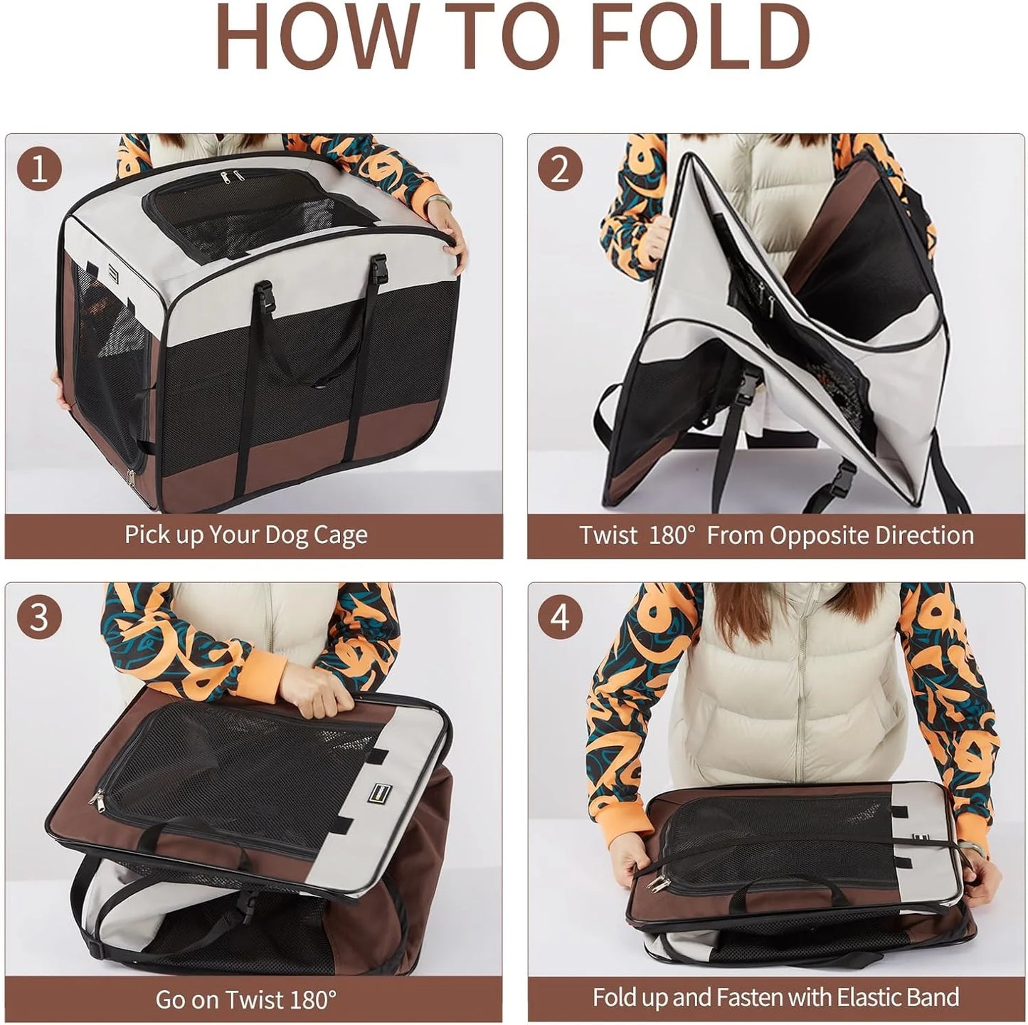 Ultimate Portable Dog Kennel & Cat Crate - Collapsible, Escape-Proof Soft-Sided Indoor Pet Cage for Medium Dogs