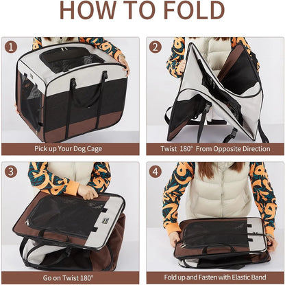 Ultimate Portable Dog Kennel & Cat Crate - Collapsible, Escape-Proof Soft-Sided Indoor Pet Cage for Medium Dogs