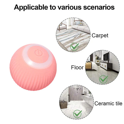 Automatic Interactive Rolling Ball Cat Toy - Self-Moving Electric Toy for Kitten Training and Engagement