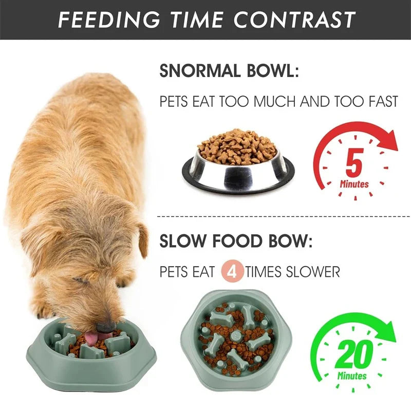 Slow Feeder Dog Bowl - Anti-Choking, Non-Slip Puzzle Dish for Small Dogs - Promote Healthy Eating Habits