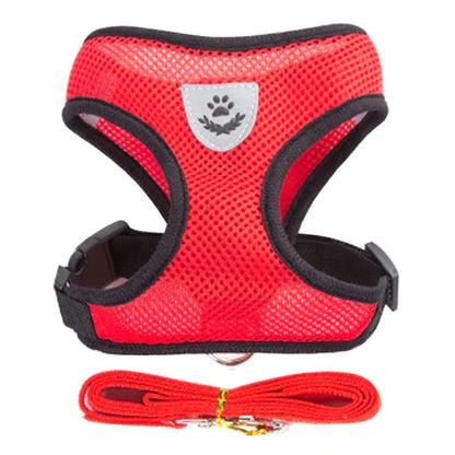 Adjustable Cat and Dog Harness Vest with Leash - Comfortable Mesh Walking Gear for Small to Medium Pets