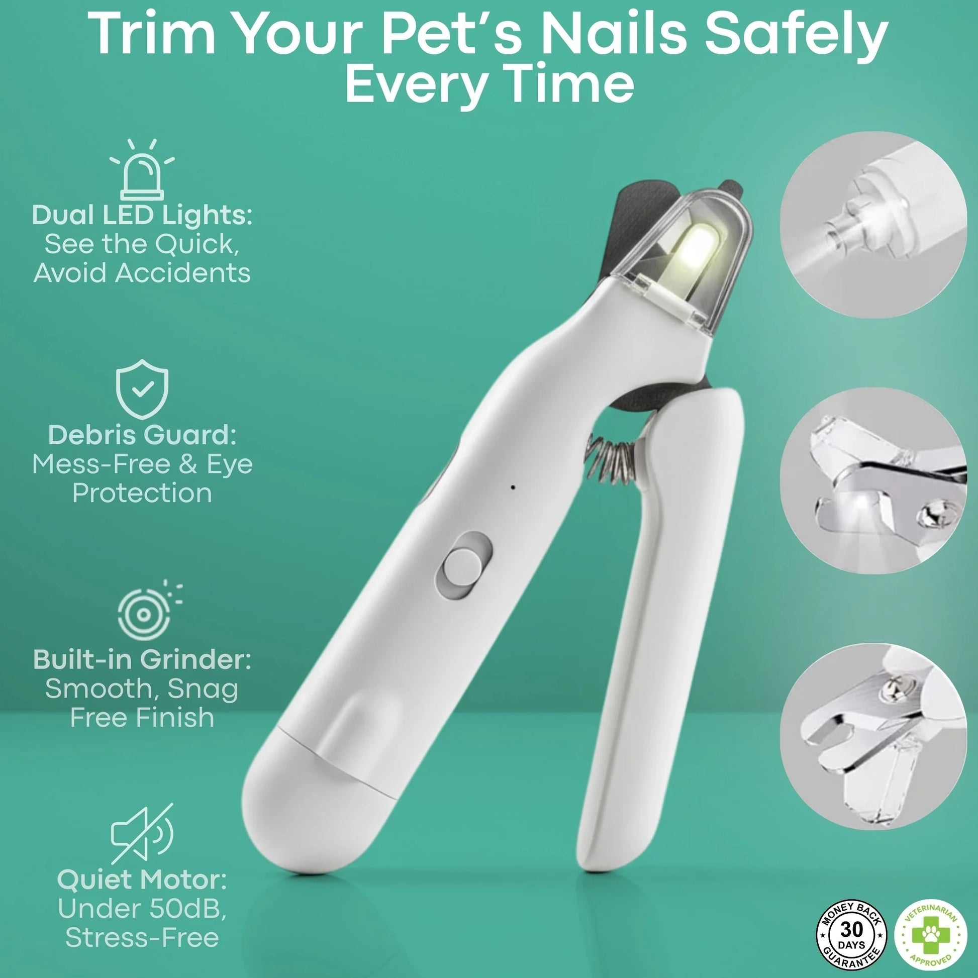 Safetrim LED Pet Nail Clipper - The Ultimate Safe Grooming Tool for Dogs & Cats