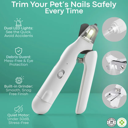 Safetrim LED Pet Nail Clipper - The Ultimate Safe Grooming Tool for Dogs & Cats