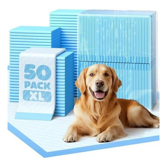 50-Pack Extra Large Puppy Pads - 34" X 28" Leakproof, Quick-Dry & Highly Absorbent Dog Pads for Effortless Potty Training