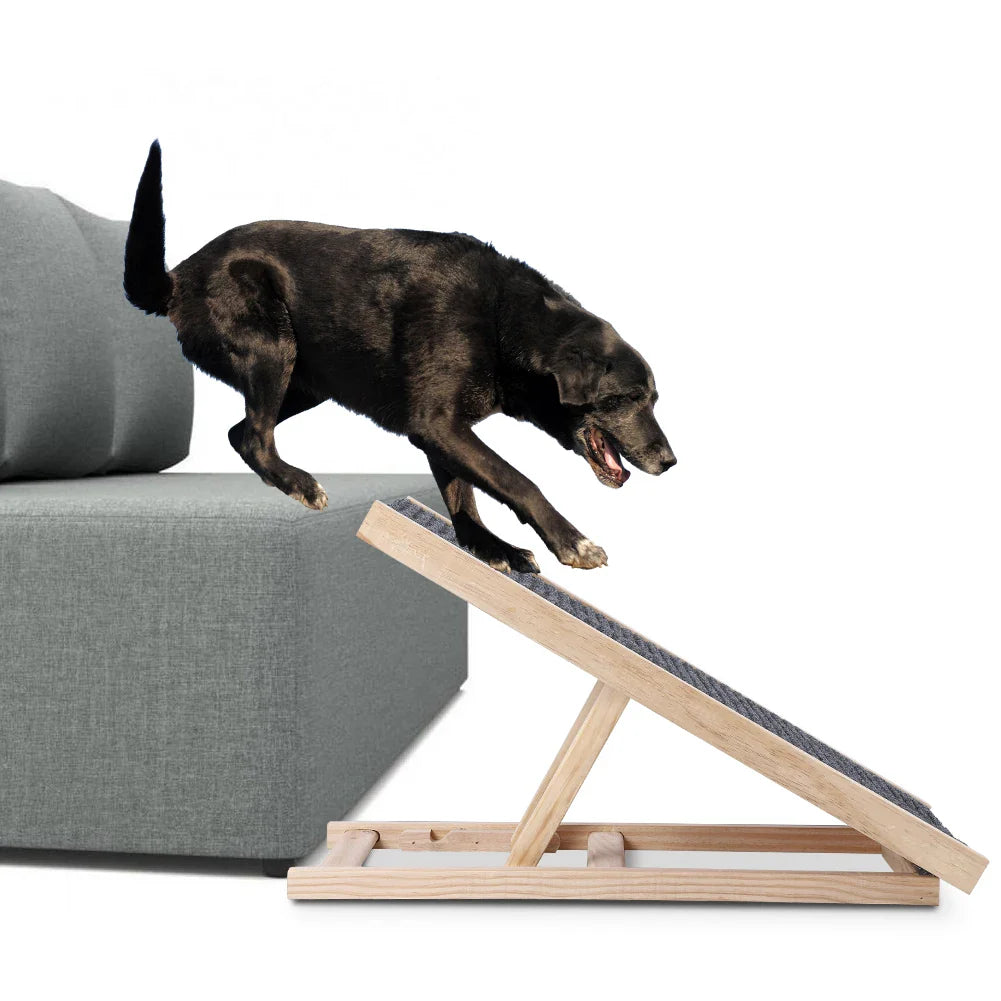Adjustable Portable Pet Ramp for Small Dogs and Cats - Folding Design for Couch, Bed, and Car Use