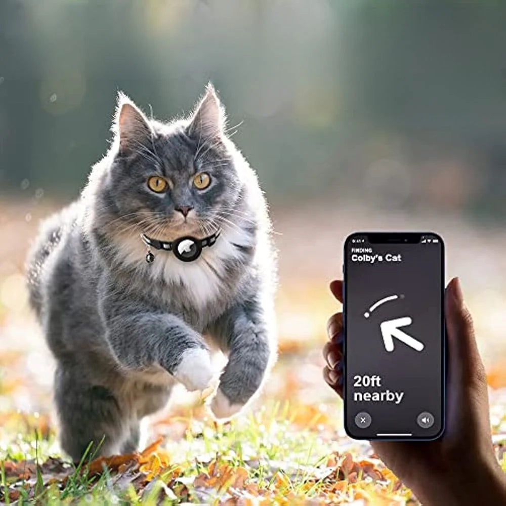 GPS Tracking Collar for Cats with Quick-Release Fastener and Enhanced Nighttime Visibility Reflective Design