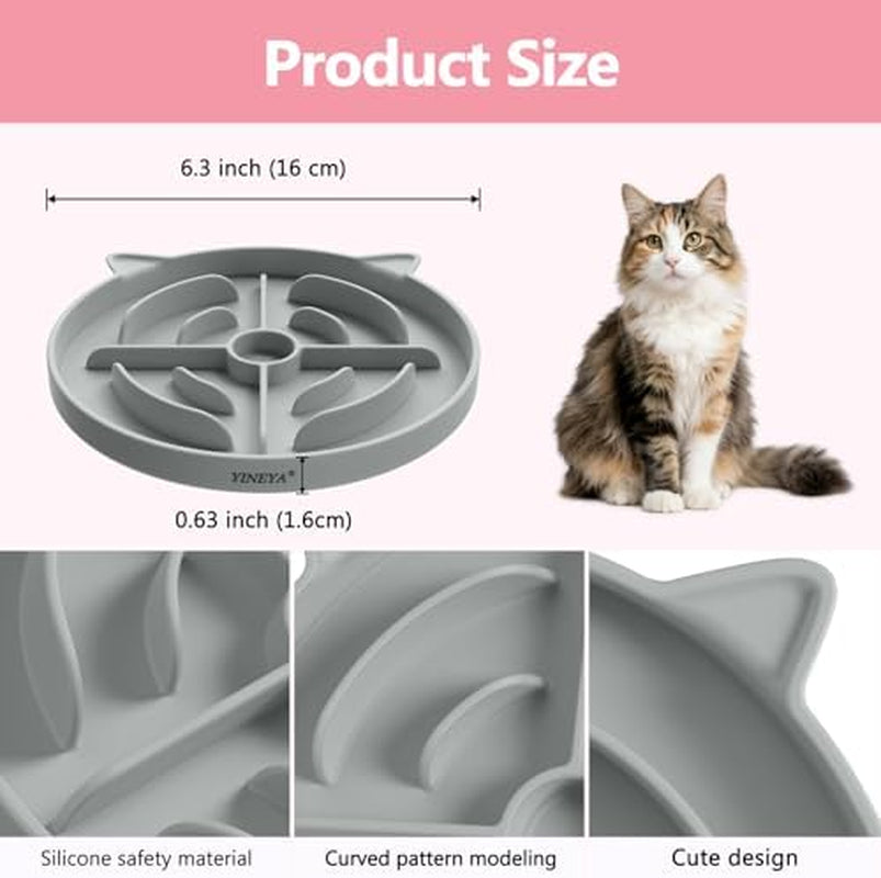 Interactive Silicone Slow Feeder Cat Bowls - 2 Pack for Healthy Eating & Fun Training, Perfect for Puppies and Kittens!