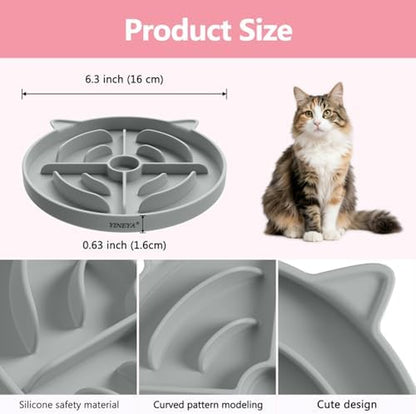 Interactive Silicone Slow Feeder Cat Bowls - 2 Pack for Healthy Eating & Fun Training, Perfect for Puppies and Kittens!
