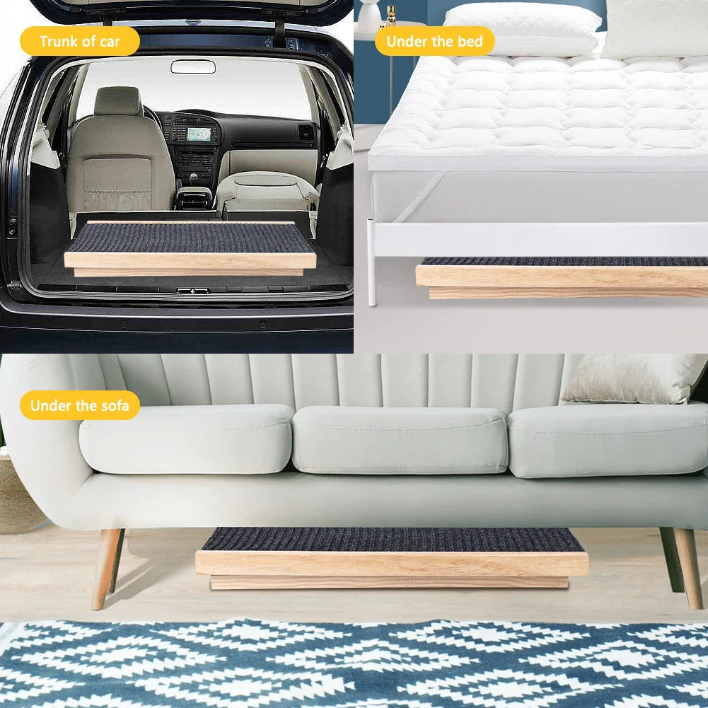 Adjustable Portable Pet Ramp for Small Dogs and Cats - Folding Design for Couch, Bed, and Car Use