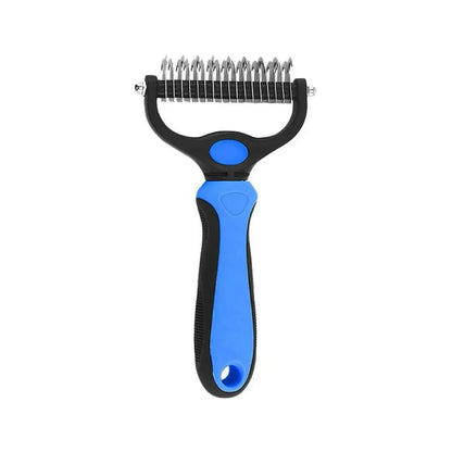 Pain-Free Dematting Undercoat Rake for Pets - Double-Sided Shedding Brush and Tangle Remover Tool for Dogs and Cats, Reducing Loose Hair and Mats Effectively