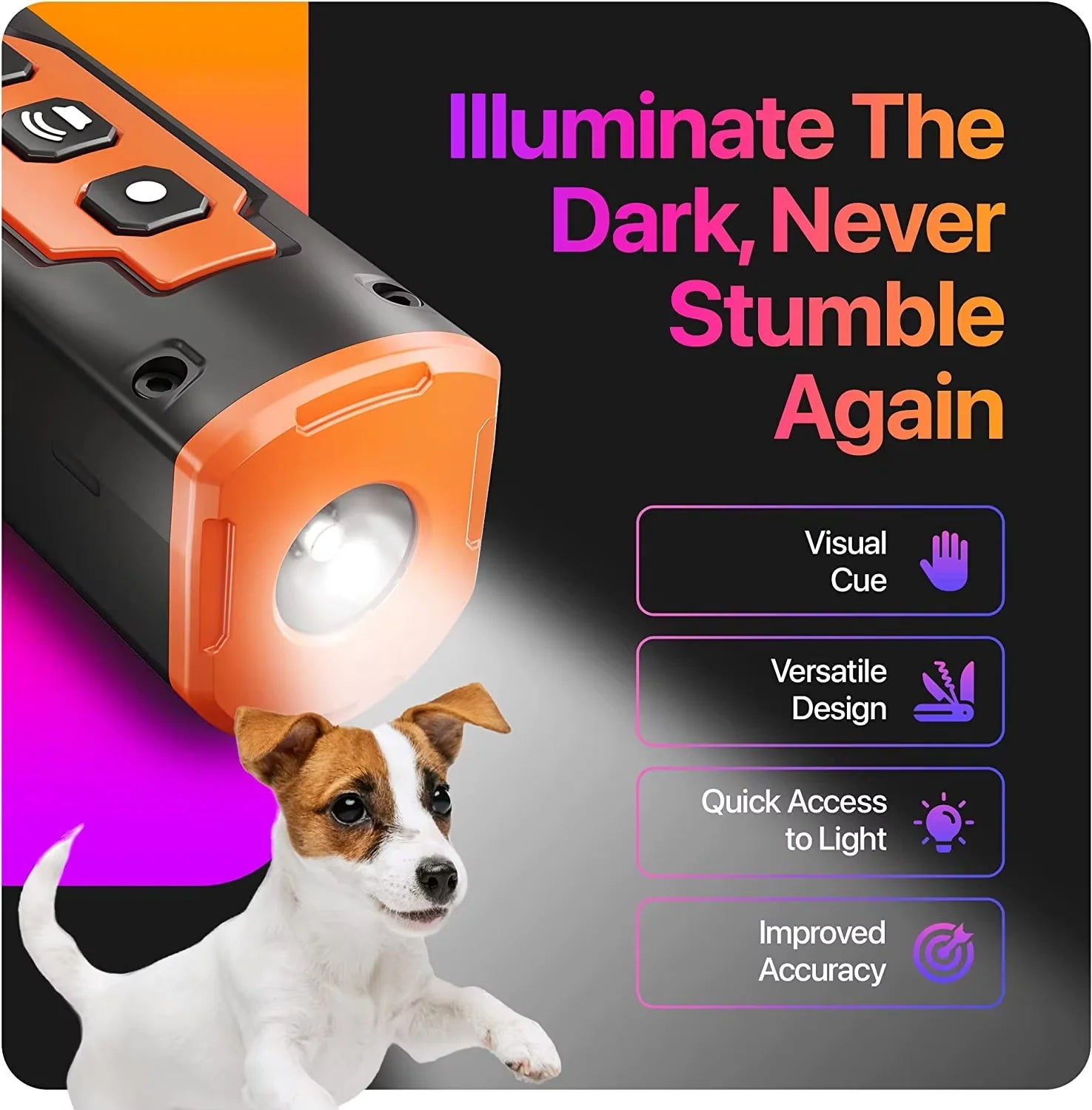 Ultimate Dog Bark Control Device - 6 Modes, 3X Ultrasonic Technology, 33 FT Range, Perfect for Indoor & Outdoor Use with Flashlight - Effective Dog Training Solution!