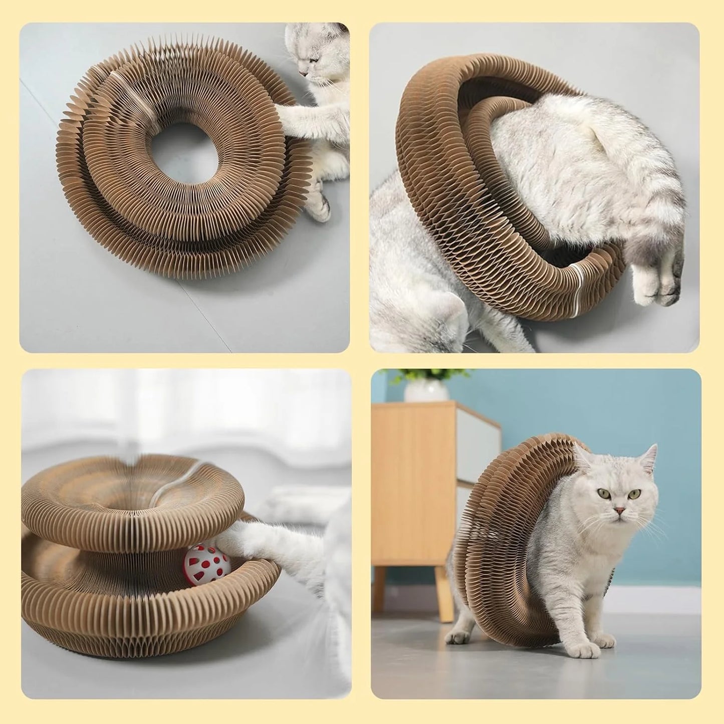 Interactive Kitty Curls Cat Toy - Magic Organ Scratch Pad with Toy Ball for Claw Grinding and Fun!