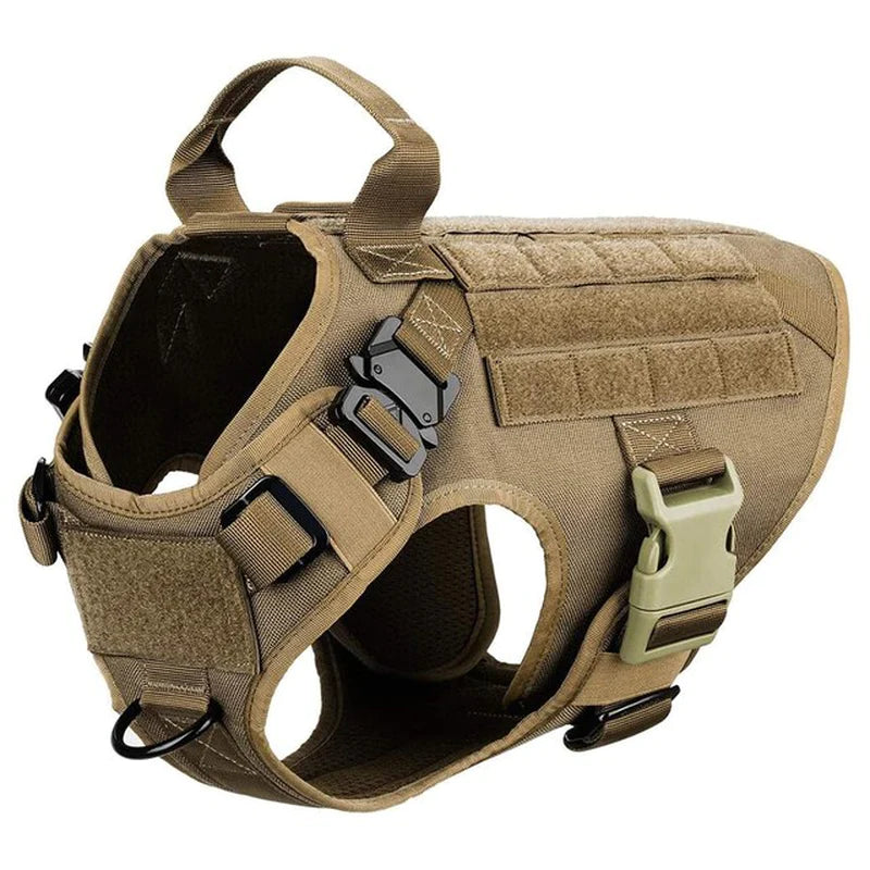 Durable MOLLE Tactical Dog Harness with Metal Buckle - Perfect for German Shepherds, Golden Retrievers, Labradors, and More!